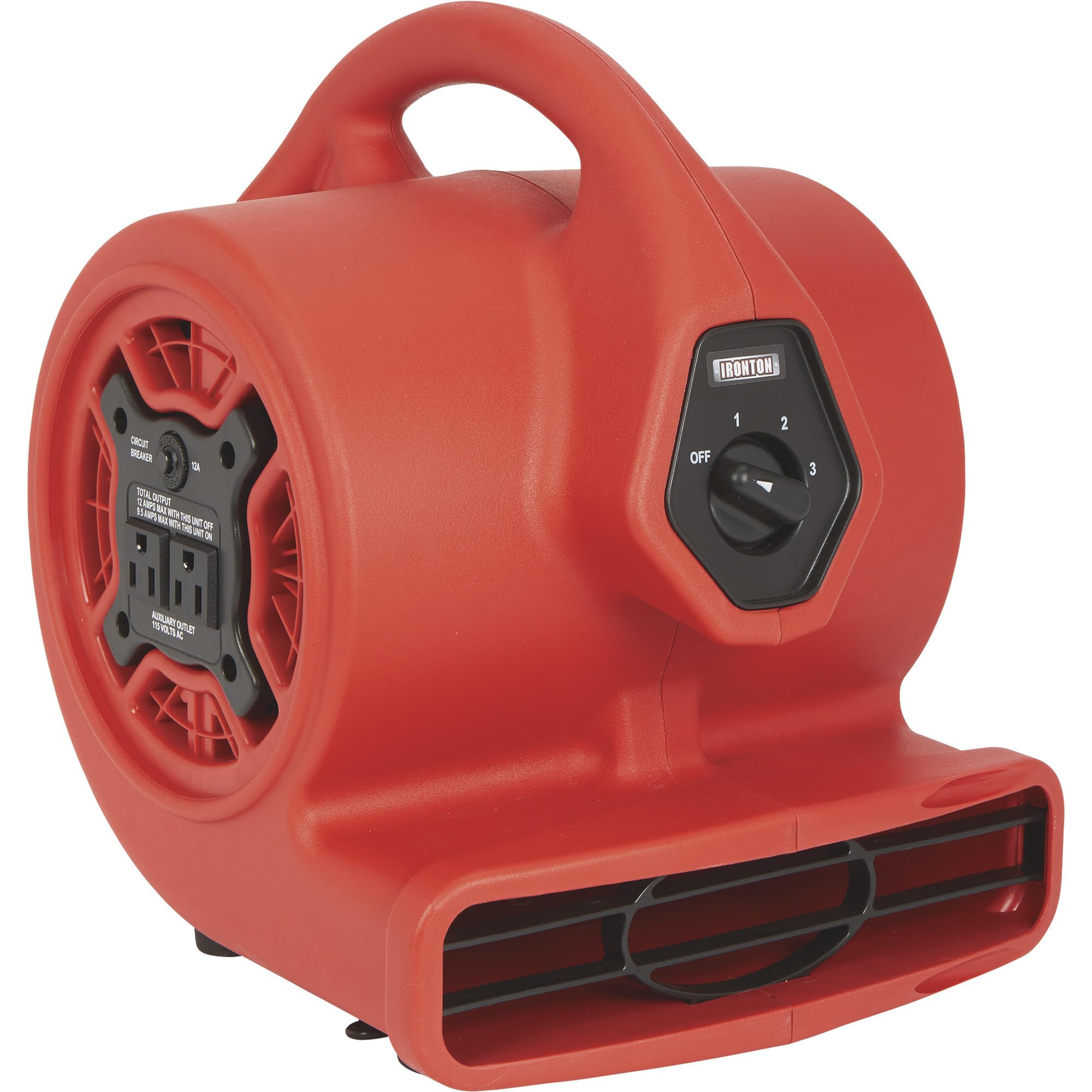 Ironton 1/8 Hp Mini Air Mover/Dryer With Built In Outlet   500 Cfm
